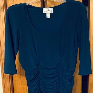 Navy Blue Ruched Joseph Ribkoff Top